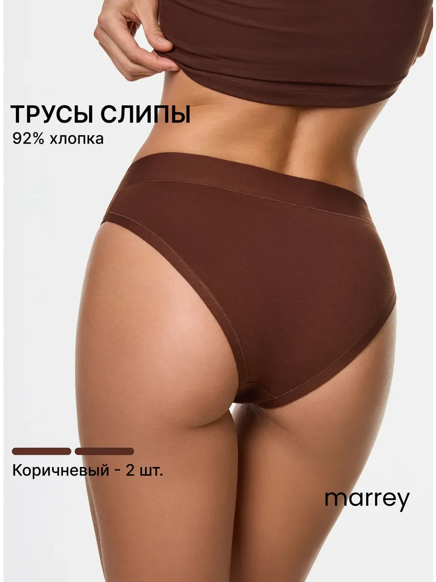 Комплект женские трусы слипы, коричневый 2 шт.