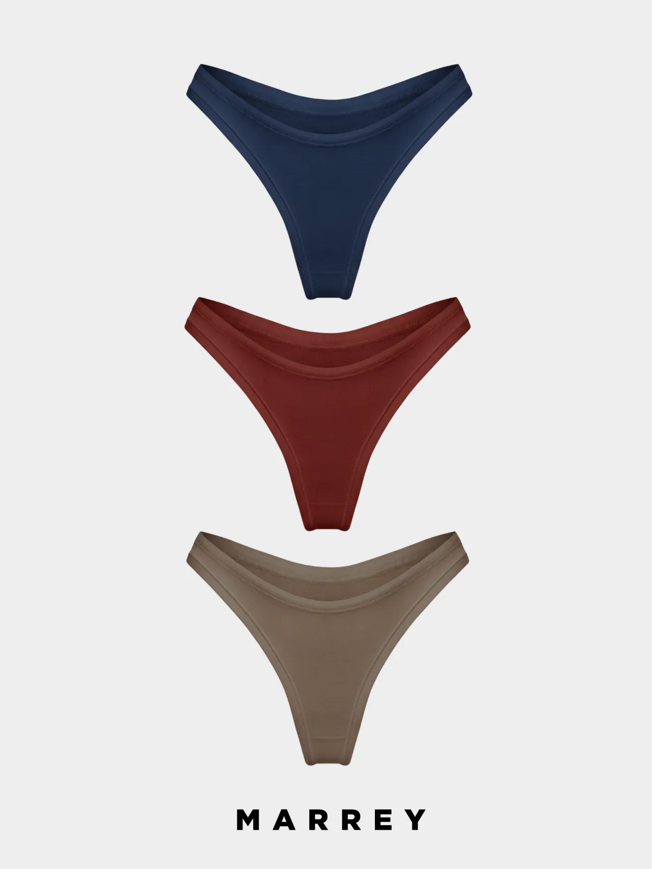 Комплект женские трусы стринги на тонком поясе бордовый, синий, хаки