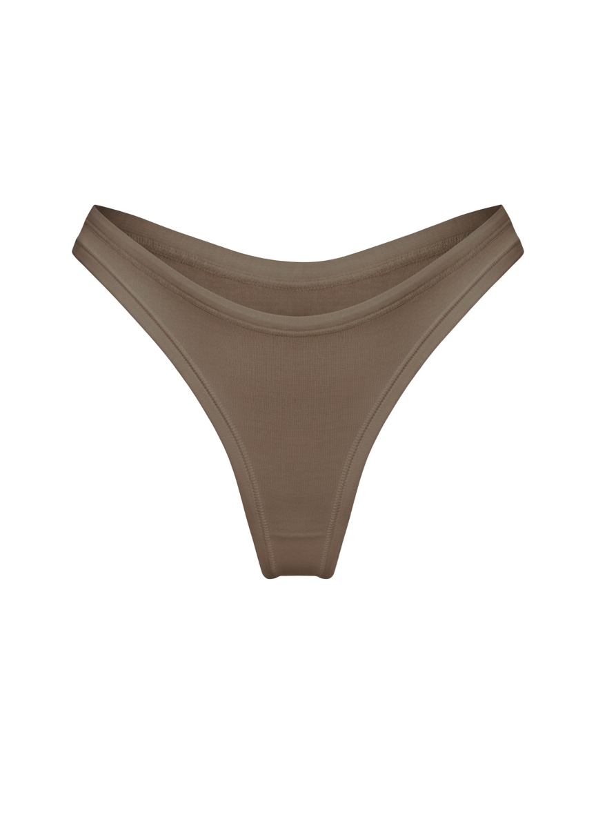 Трусы стринги на тонком поясе хаки